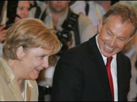 Ангела Меркель и Тони Блэр на саммите G8. Фото AFP (c)