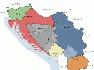Распад Югославии, карта. Источник - http://ru.wikipedia.org/